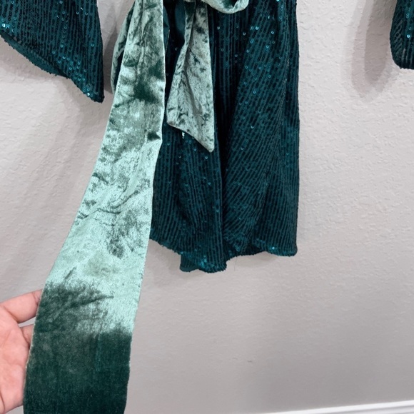NWT Anthropologie All over sequin green dress size medium size M Christmas dress - Picture 12 of 15